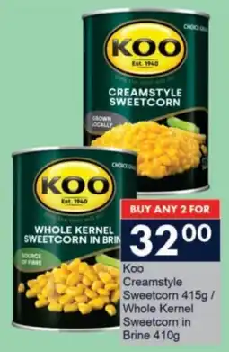 President Hyper Koo Creamstyle Sweetcorn/ Whole Kernel Sweetcorn in Brine offer