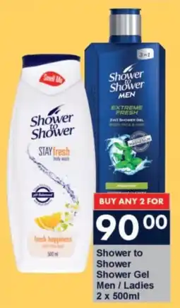 President Hyper Shower to Shower Shower Gel Men/ Ladies offer