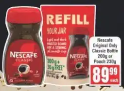 Frontline Nescafe Original Only Classic Bottle or Pouch offer