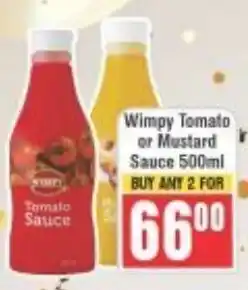 Frontline Wimpy Tomato or Mustard Sauce offer