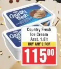 Frontline Country Fresh Ice Cream Asst. offer
