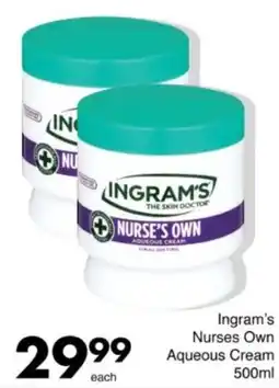 Save Hyper Ingram's Nurses Own Aqueous Cream offer