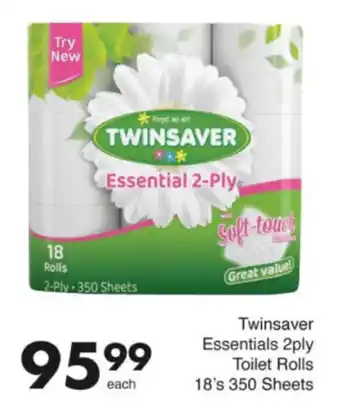 Save Hyper Twinsaver Essentials 2ply Toilet Rolls offer