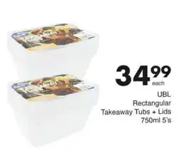 Save Hyper UBL Rectangular Takeaway Tubs + Lids offer