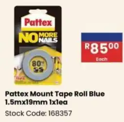 Africa Cash and Carry Pattex Mount Tape Roll Blue offer