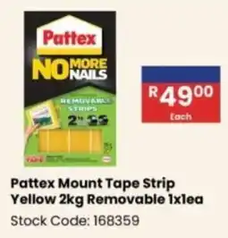 Africa Cash and Carry Pattex Mount Tape Strip Yellow Removable offer
