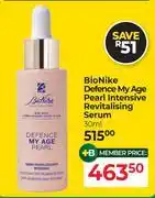 Dis-Chem BioNike Defence My Age Pearl Intensive Revitalising Serum-30ml offer