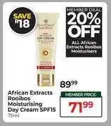 Dis-Chem African Extracts Rooibos Moisturising Day Cream SPF15-75ml offer