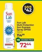 Dis-Chem Sun Lab Multi Protection Sun Express Spray SPF50-150ml offer