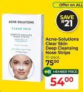 Dis-Chem Acne Solutions Clear Skin Deep Cleansing Nose Strips 10 Pack offer