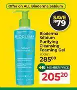 Dis-Chem Bioderma Sebium Purifying Cleansing Foaming Gel-200ml offer