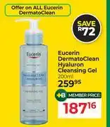 Dis-Chem Eucerin Dermato Clean Hyaluron Cleansing Gel-200ml offer