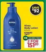 Dis-Chem Nivea Body Cream-For 2 x 625ml offer