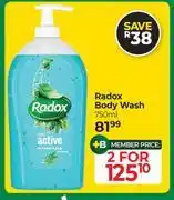 Dis-Chem Radox Body Wash-For 2 x 750ml offer