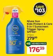 Dis-Chem Nivea Sun Kids Protect & Care 5 In 1 Sunscreen Trigger Spray SPF50+-270ml offer