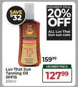 Dis-Chem Luv That Sun Tanning Oil SPF15-200ml offer