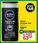 Dis-Chem Nivea Shower Gel-For 2 x 250ml offer