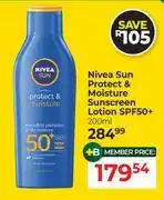 Dis-Chem Nivea Sun Protect & Moisture Sunscreen Lotion SPF50+-200ml offer