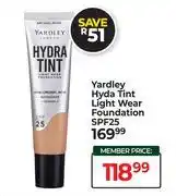 Dis-Chem Yardley Hyda Tint Light Wear Foundation SPF25 offer