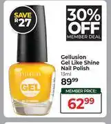 Dis-Chem Gellusion Gel Like Shine Nail Polish-13ml offer