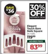 Dis-Chem Elegant Touch Bare Nails Square 24 Nails offer