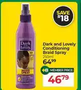 Dis-Chem Dark & Lovely Conditioning Braid Spray-250ml offer