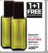 Dis-Chem Quorum EDT 100ml Plus Free Quorum EDT 100ml offer