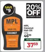 Dis-Chem MPL Coconut Hair Oil-125g offer