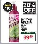 Dis-Chem Easy Waves Glycerine Oil Moisturising Spray-250ml offer