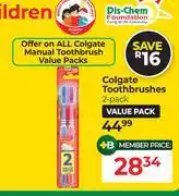Dis-Chem Colgate Toothbrushes 2 Pack offer