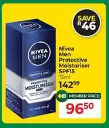 Dis-Chem Nivea Men Protective Moisturiser SPF15-75ml offer