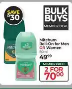 Dis-Chem Mitchum Roll-On For Men Or Women-For 2 x 50ml offer