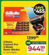 Dis-Chem Gillette Fusion5 Pro 5-Blade Razor Blades 12 Cartridges-Per Pack offer