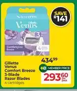 Dis-Chem Gillette Venus Comfort Breeze 3 Blade Razor Blades 4 Cartridges-Per Pack offer