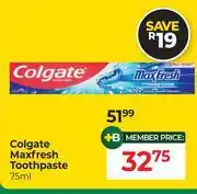 Dis-Chem Colgate Max Fresh Toothpaste-75ml offer