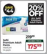 Dis-Chem Softi Premium Adult Pants Medium/14 Pack offer