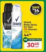 Dis-Chem Shield Body Spray For Men Or Women-150ml Each offer