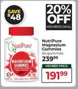 Dis-Chem NutriPure Magnesium Gummies 60 Gummies offer