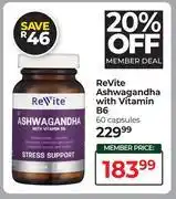 Dis-Chem ReVite Aswagandha With Vitamin B6 60 Capsules offer