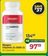 Dis-Chem Biogen Vitamin D3 1000 IU 60 Capsules offer