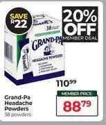 Dis-Chem Grand-Pa Headache Powders 38 Powders offer