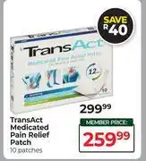 Dis-Chem TransAct Medicated Pain Relief Patch 10 Patches offer