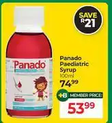 Dis-Chem Panado Paediatric Syrup-100ml offer