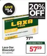 Dis-Chem Laxa-Dor Bisacody-30 Tablets offer