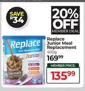 Dis-Chem Replace Junior Meal Replacemnt-400g offer
