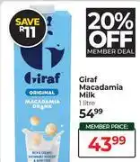 Dis-Chem Giraf Macadamia Milk-1Ltr offer