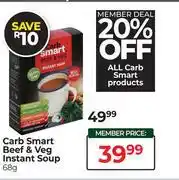 Dis-Chem Carb Smart Beef & Veg Instant Soup-68g offer
