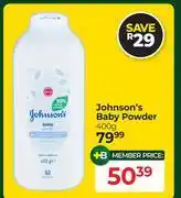 Dis-Chem Johnson's Baby Powder-400g offer