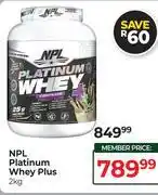 Dis-Chem NPL Platinum Whey Plus-2kg offer