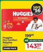Dis-Chem Huggies Dry Comfort Nappies-Per Pack offer